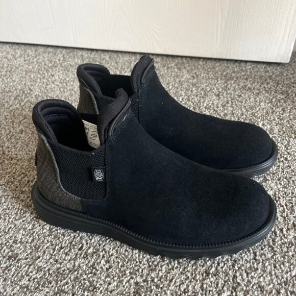 927. Hey Dude Women's Branson Boot Suede Brown/Black Size 6 Like New - Picture 1 of 4